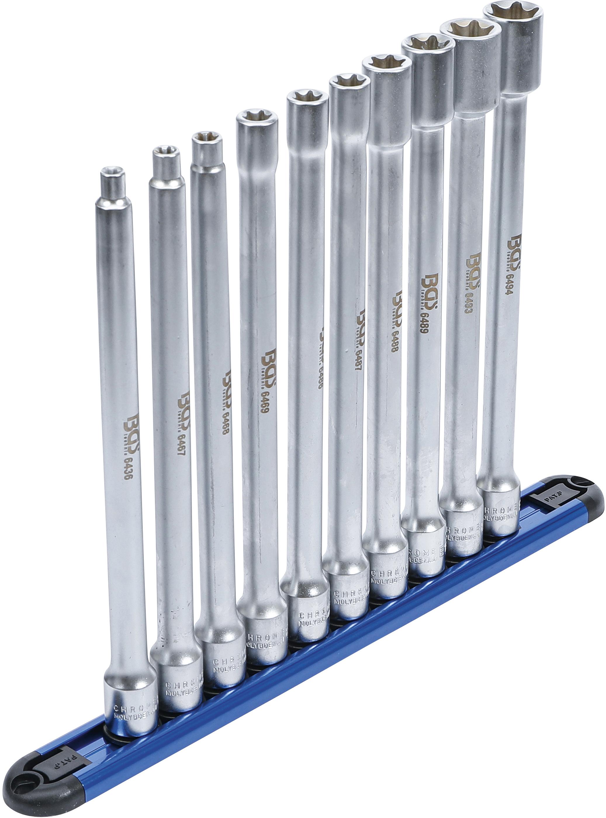 Steckschlüssel-Einsatz-Satz E-Profil | XXL | Antrieb Innenvierkant 10 mm (3/8") | SW E6 - E20 | 10-tlg. BGS70026