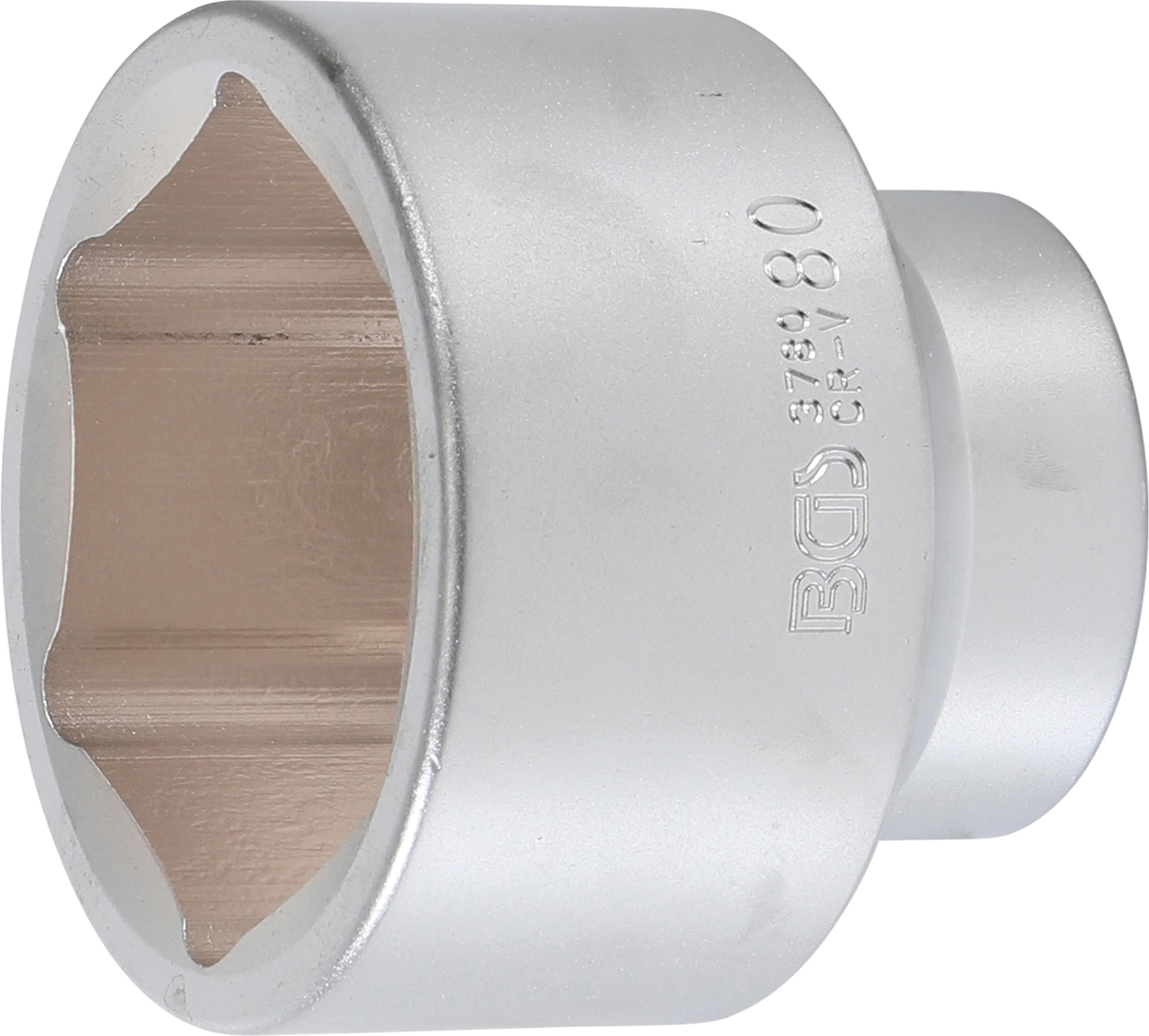 Steckschlüssel-Einsatz Sechskant | Antrieb Innenvierkant 25 mm (1") | SW 80 mm BGS3780