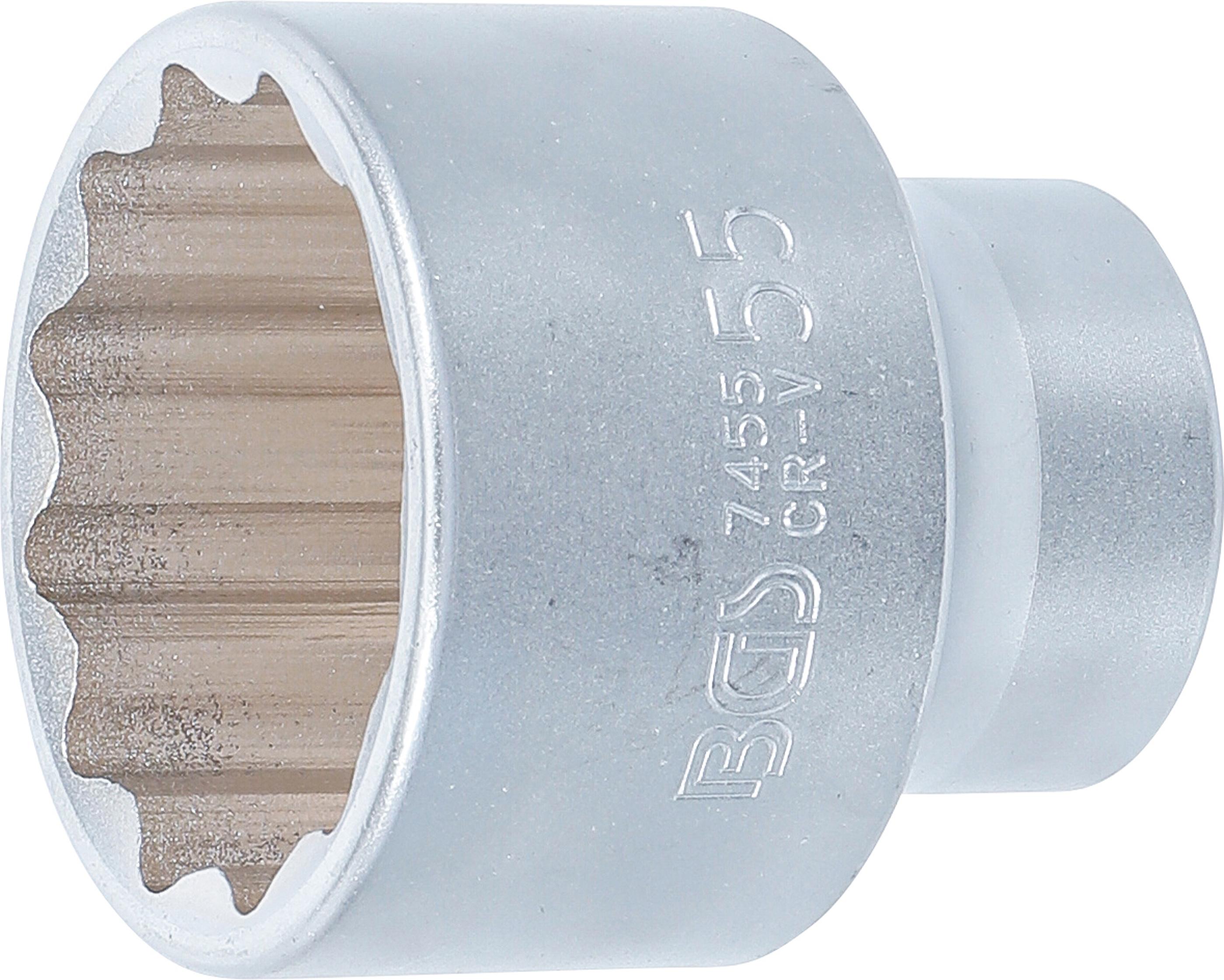 Steckschlüssel-Einsatz Zwölfkant | Antrieb Innenvierkant 20 mm (3/4") | SW 55 mm BGS7455