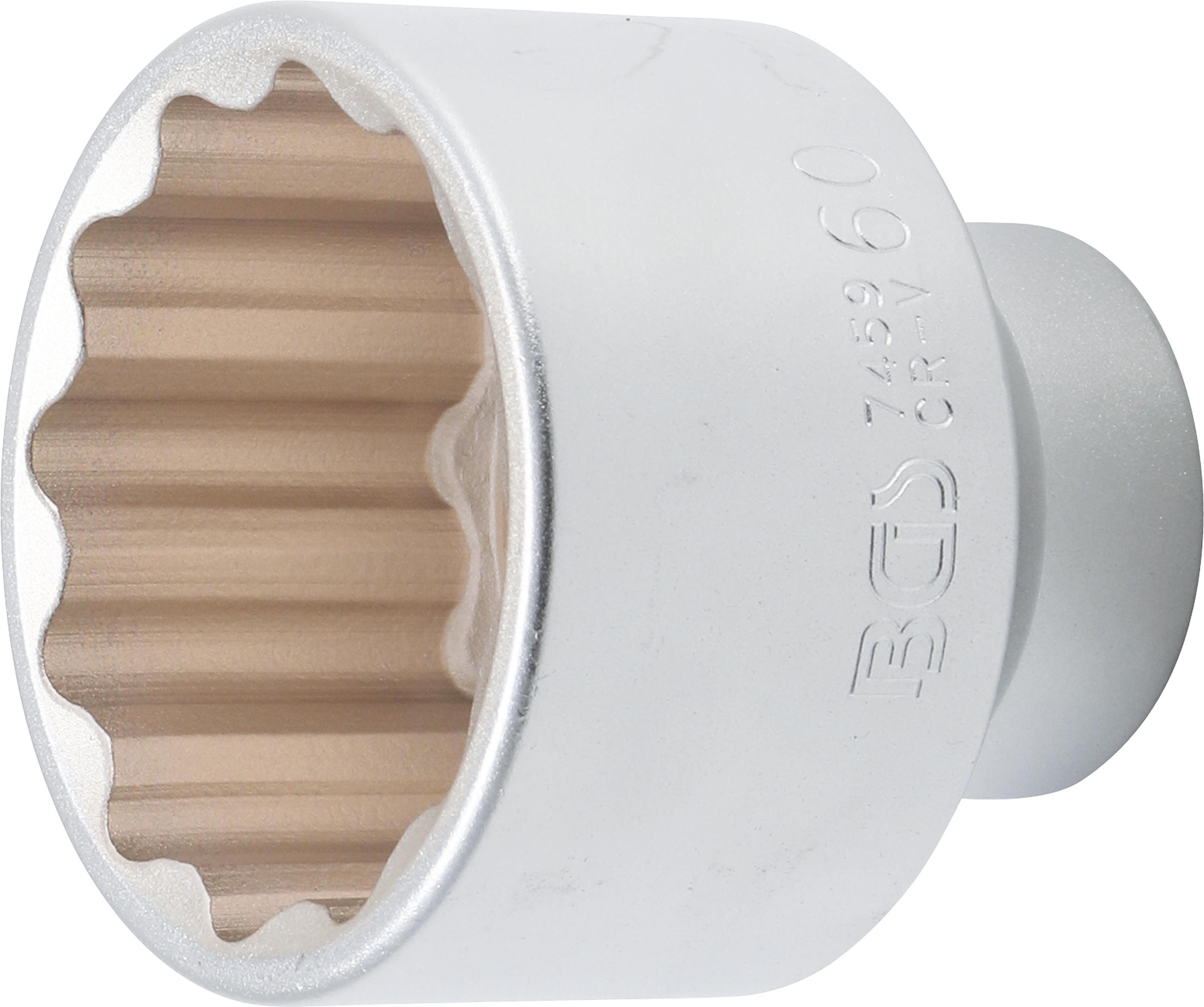 Steckschlüssel-Einsatz Zwölfkant | Antrieb Innenvierkant 20 mm (3/4") | SW 60 mm BGS7459