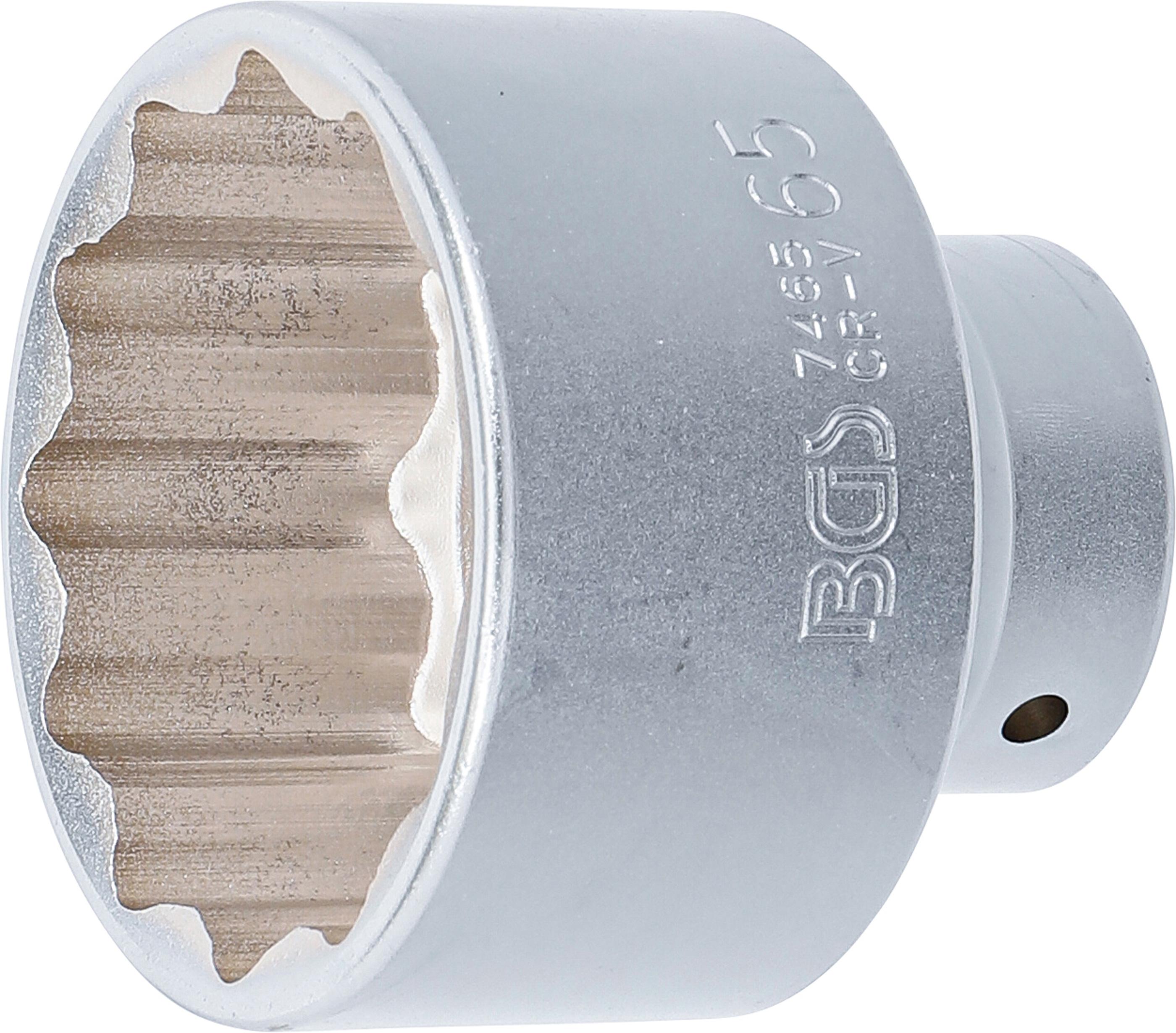 Steckschlüssel-Einsatz Zwölfkant | Antrieb Innenvierkant 20 mm (3/4") | SW 65 mm BGS7465