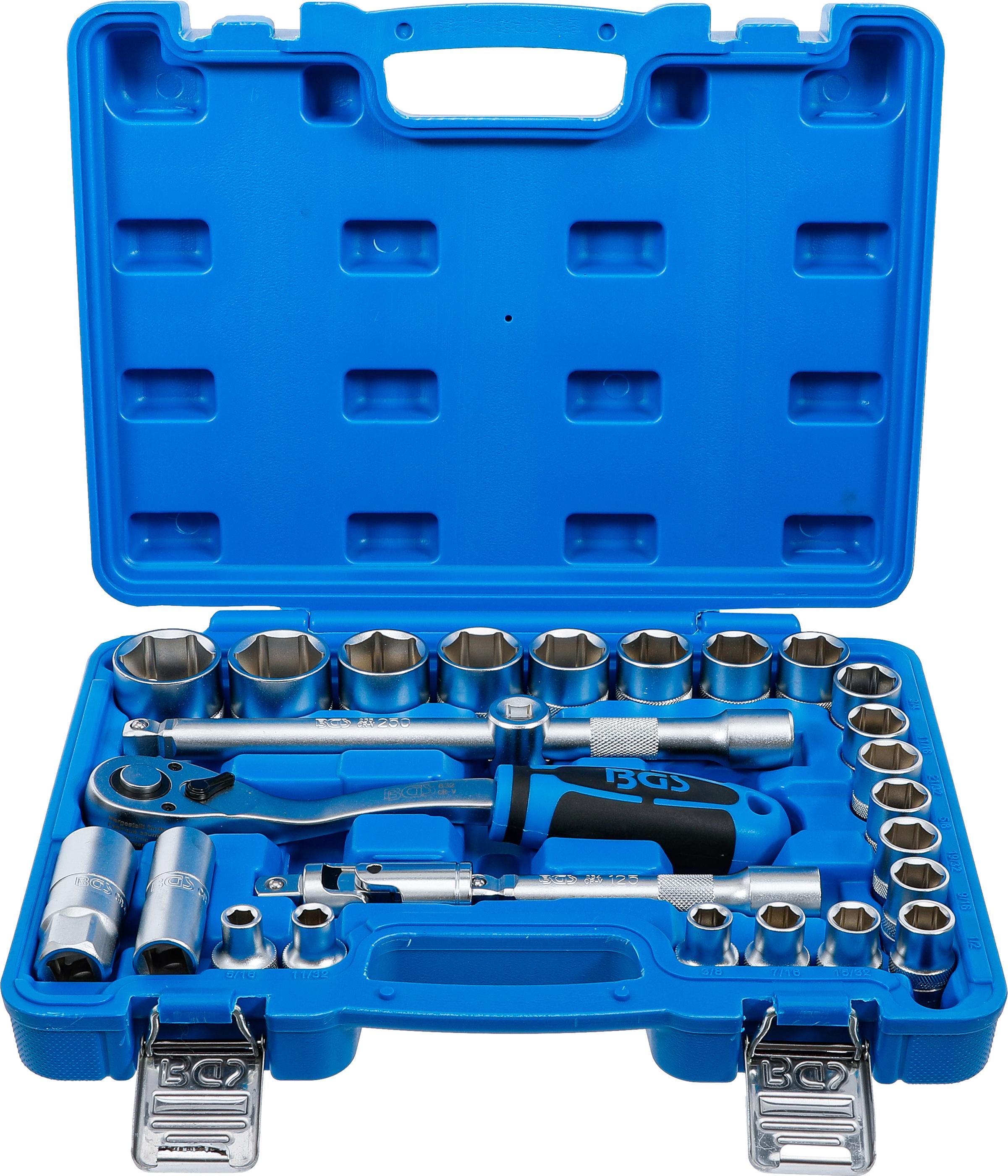 Steckschlüssel-Satz | Antrieb 12,5 mm (1/2") | Zollgrößen | 27-tlg. BGS2216