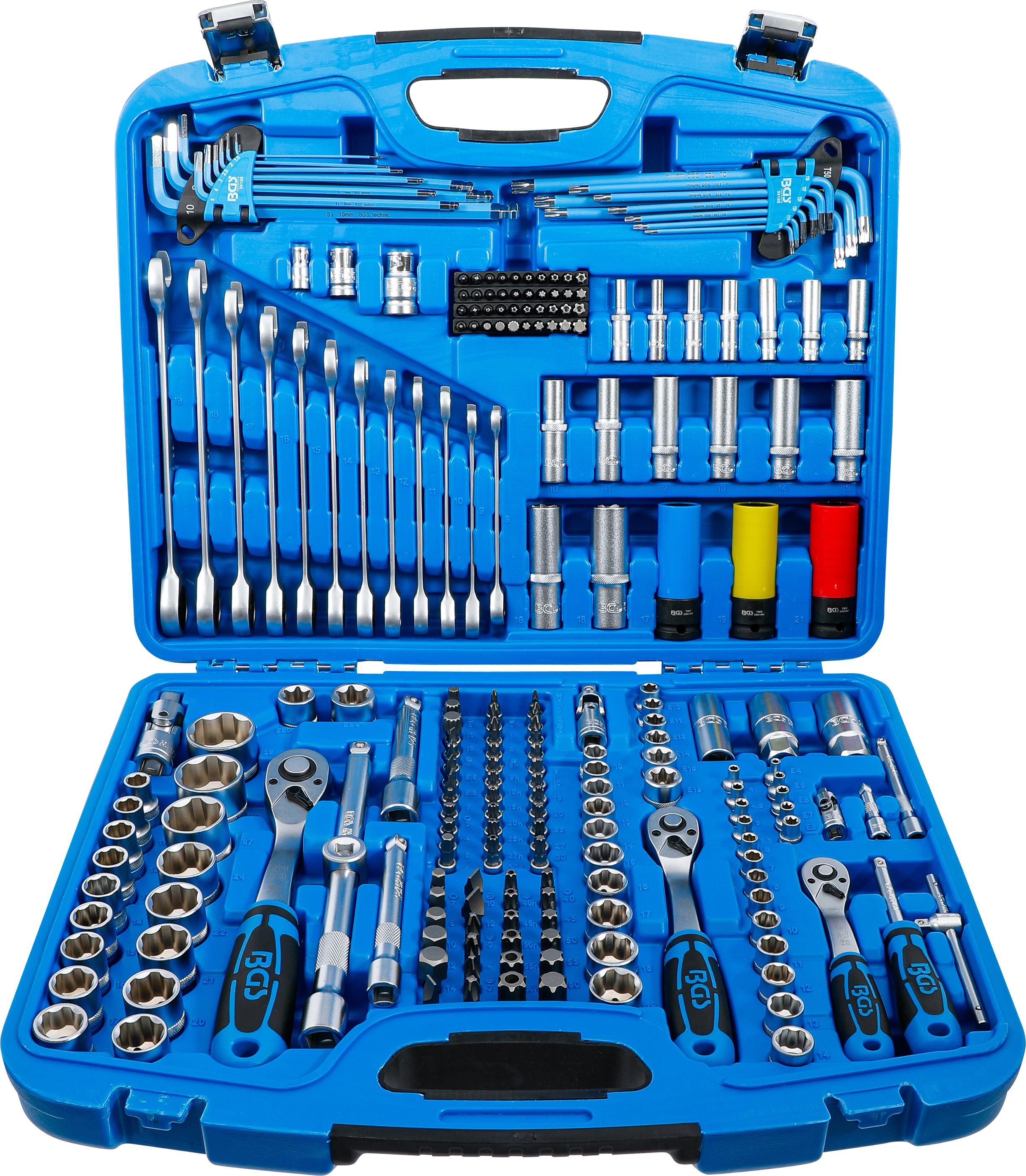 Steckschlüssel-Satz Wellenprofil | Antrieb 6,3 mm (1/4") / 10 mm (3/8") / 12,5 mm (1/2") | 218-tlg. BGS8820