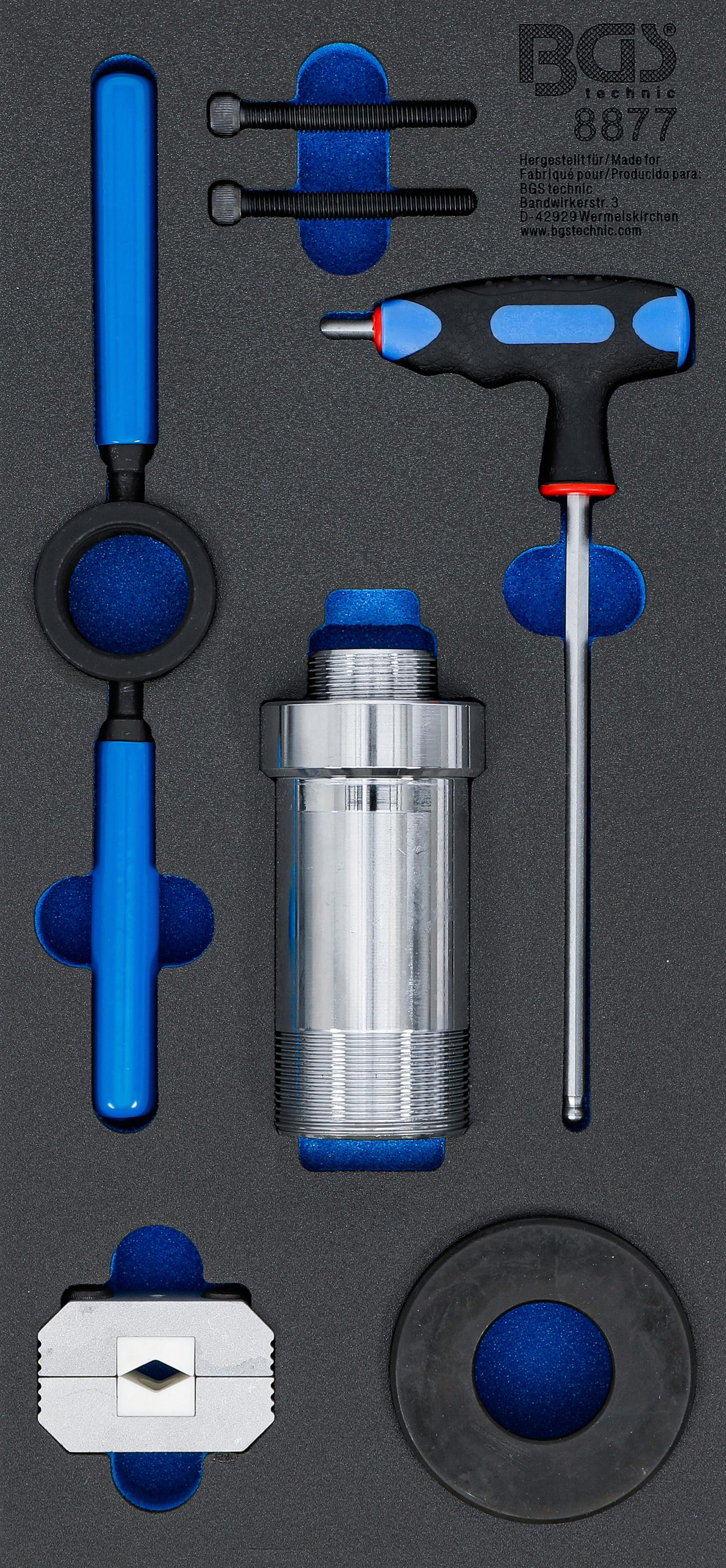Stoßdämpfer-Werkzeug-Satz | für Stoßdämpfer mit Zuganschlagsfeder | 8-tlg. BGS8877