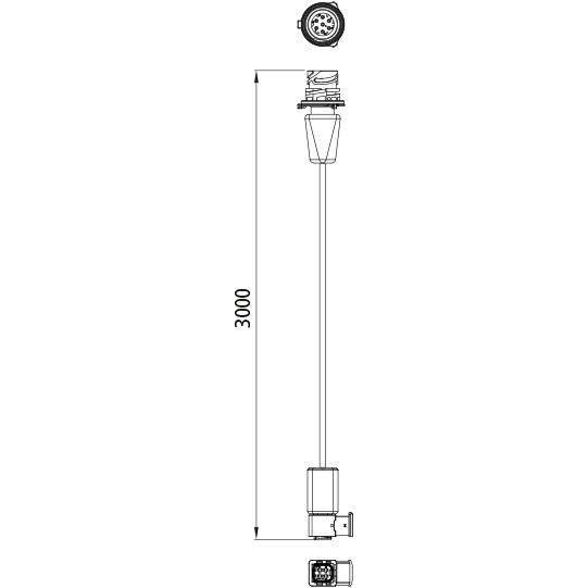 TPMS, Kabel Receiver RX 18, 7-pol.AMP Stift, 4-pol. HDSCS, 3 m 127557374 Suer
