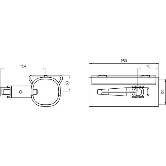 Traglager TS 93 SNL, links 640.116.020, für Stützen 107511216 Suer