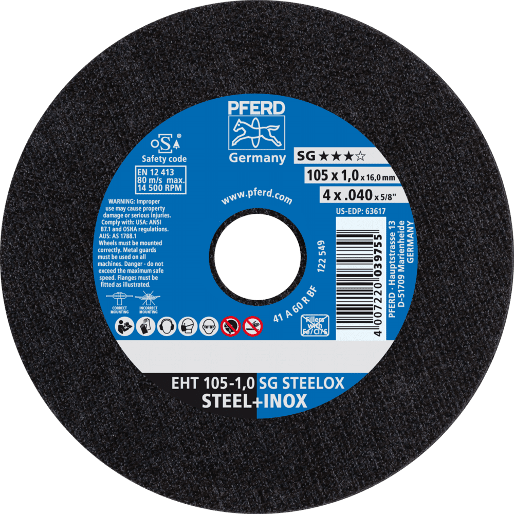 TRENNSCHEIBE EHT 105-1,0 SG STEELOX/16 4007220039755