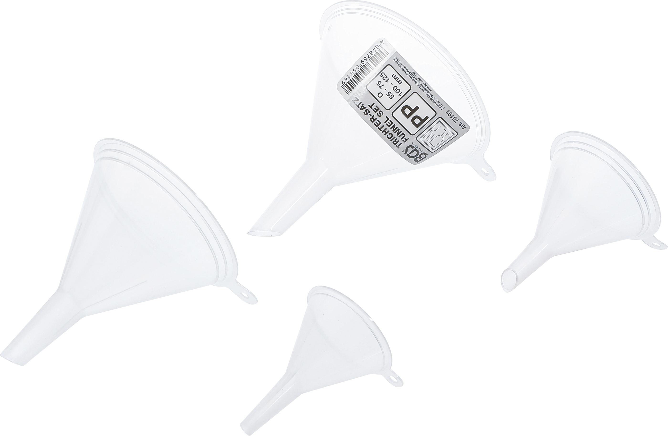 Trichter-Satz | lebensmittelecht | Ø 55 - 125 mm | 4-tlg. BGS70191