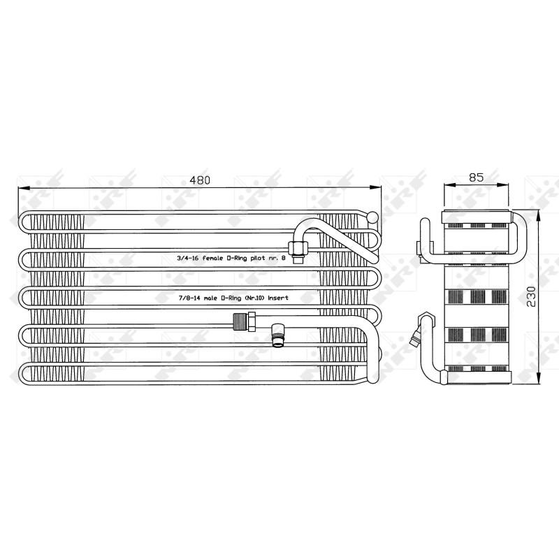 Verdampfer passend für VOLVO WHEELLOADER D-SERIES 01- - NRF 36105