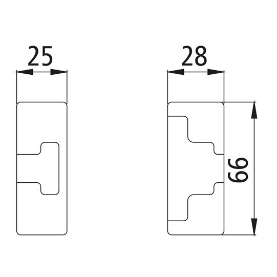 Verschlusstasche H 206 N - LF - H roh für Spannverschluss 102102543 Suer
