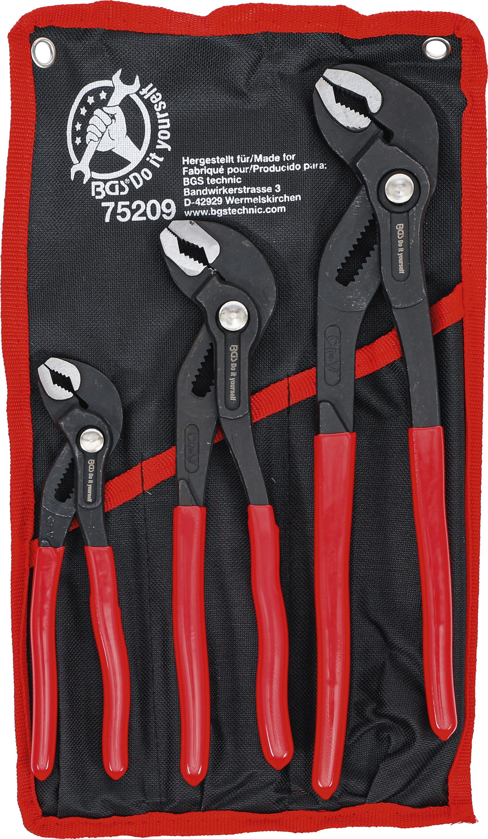 Wasserpumpenzangen-Satz | 175 / 240 / 300 mm | 3-tlg. BGS75209