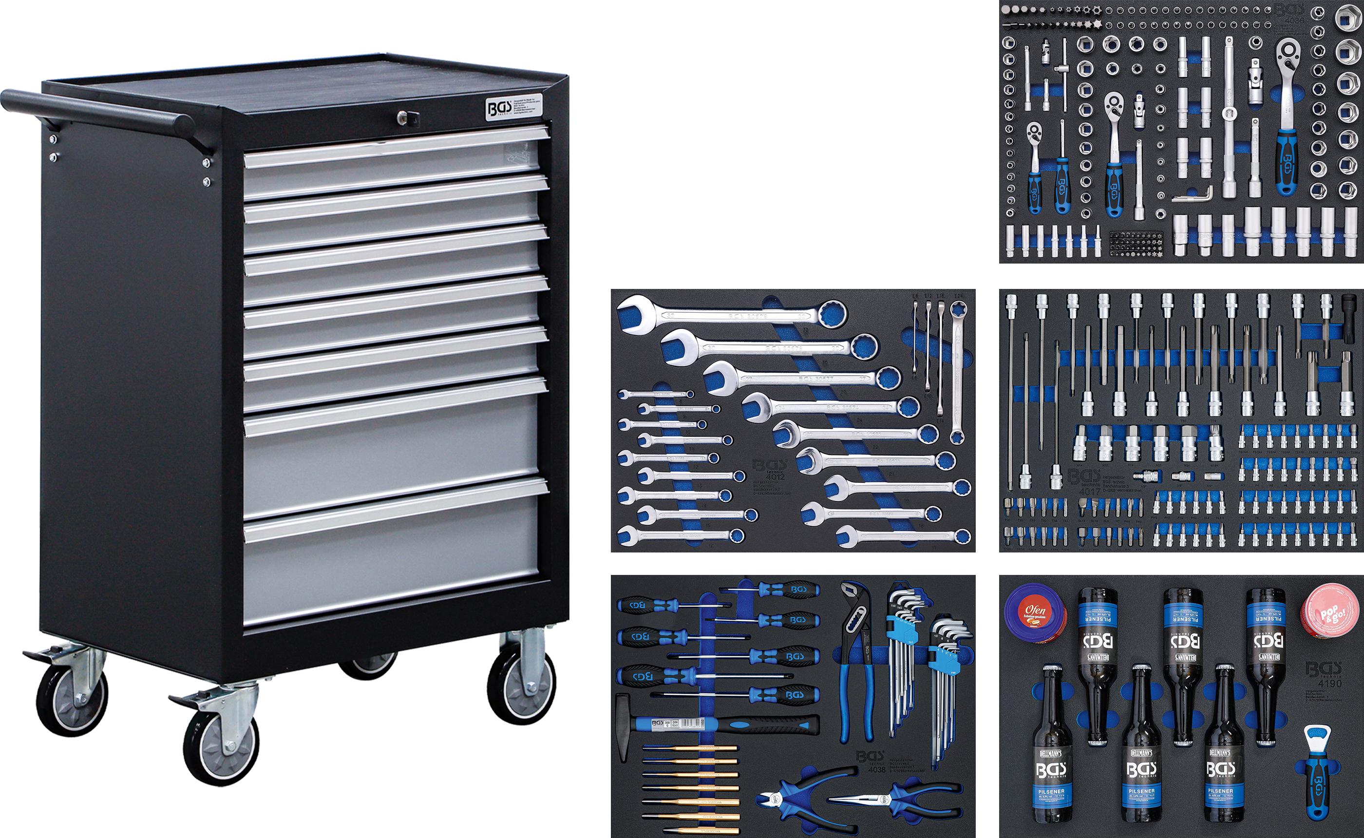 Werkstattwagen | 7 Schubladen | mit 354 Werkzeugen BGS6077