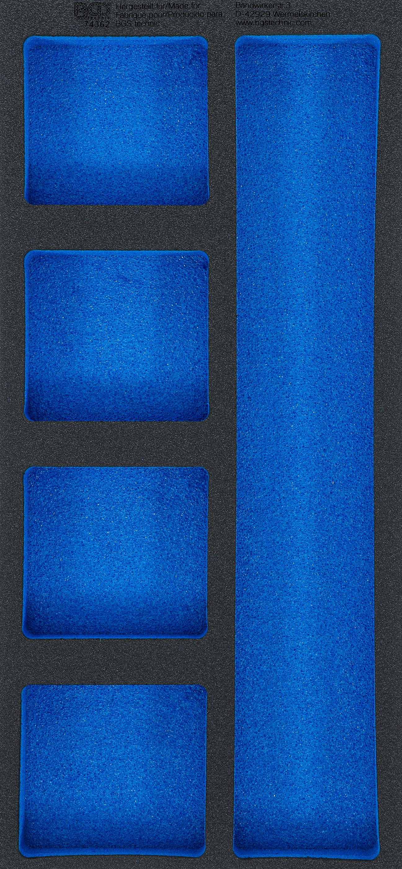 Werkstattwageneinlage 1/3, leer: 5 Ablagefächer | 408 x 189 x 32 mm BGS74362