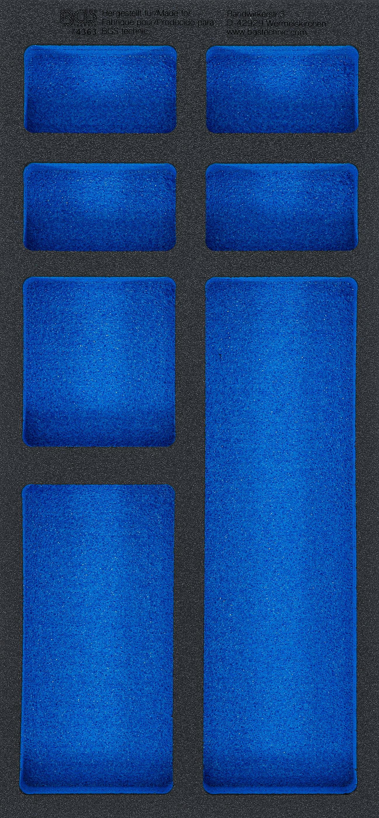 Werkstattwageneinlage 1/3, leer: 7 Ablagefächer | 408 x 189 x 32 mm BGS74363
