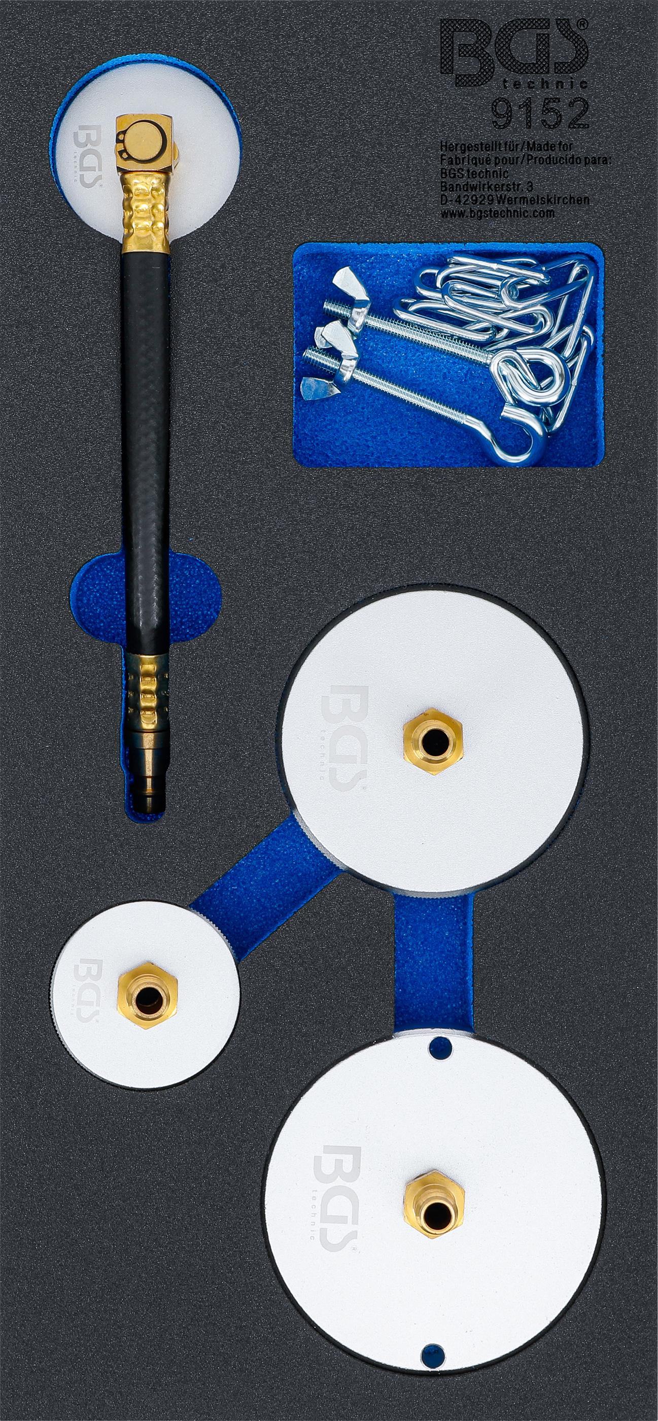 Werkstattwageneinlage 1/3: Adapter-Satz für Druckluft-Bremsenentlüfter | 4-tlg. BGS9152