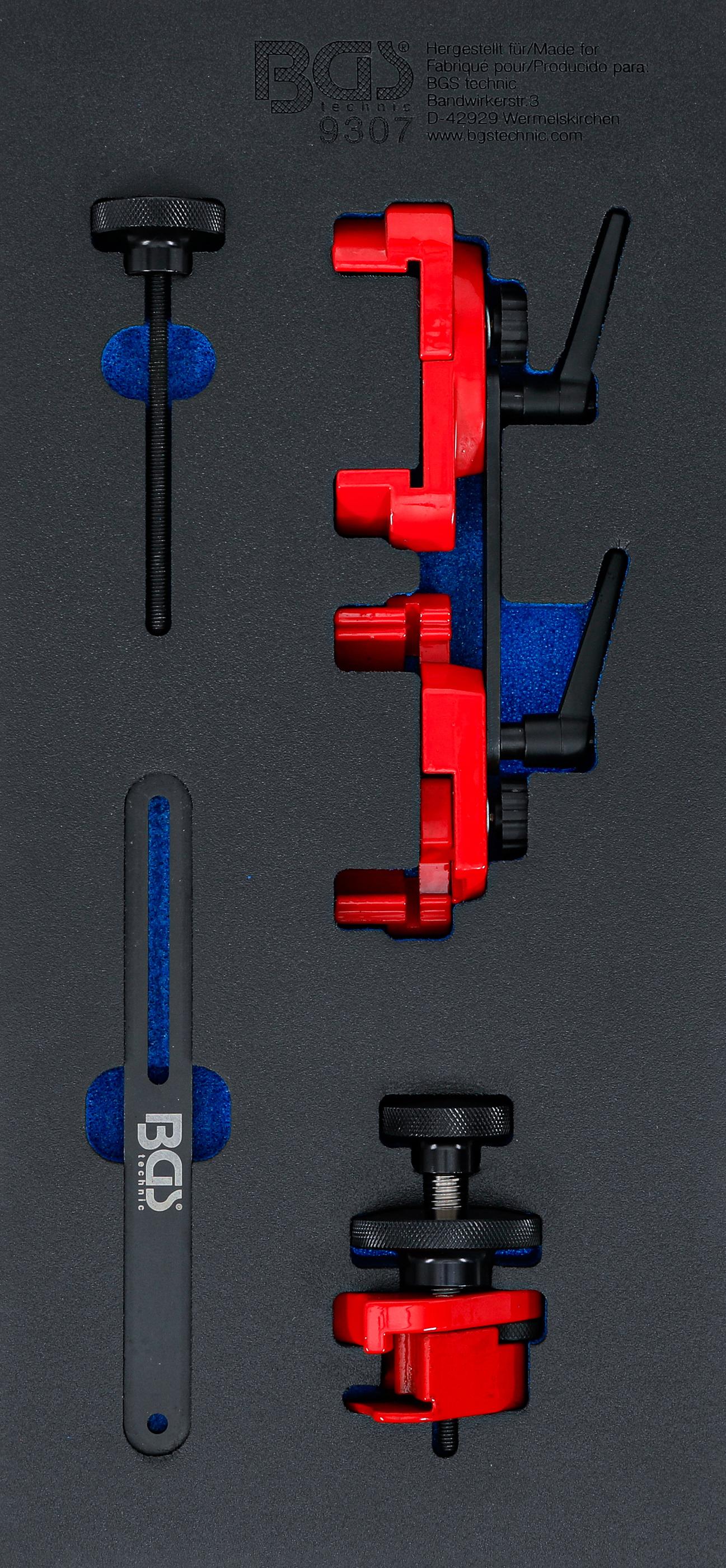 Werkstattwageneinlage 1/3: Nockenwellenrad-Arretierwerkzeug-Satz | universal BGS9307