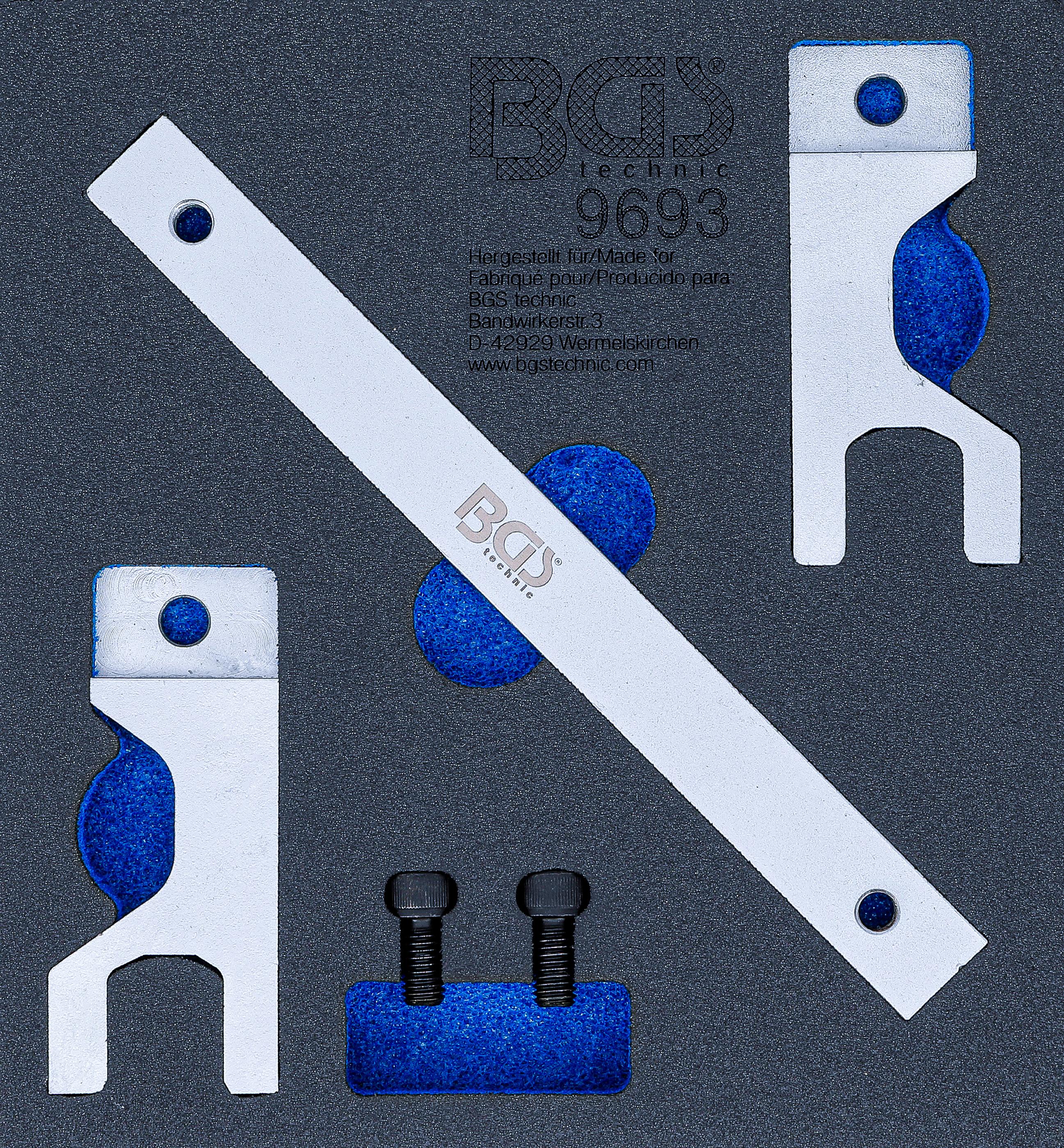 Werkstattwageneinlage 1/6: Ausgleichswellen-Einstellwerkzeug-Satz | für Mercedes-Benz OM651 BGS9693