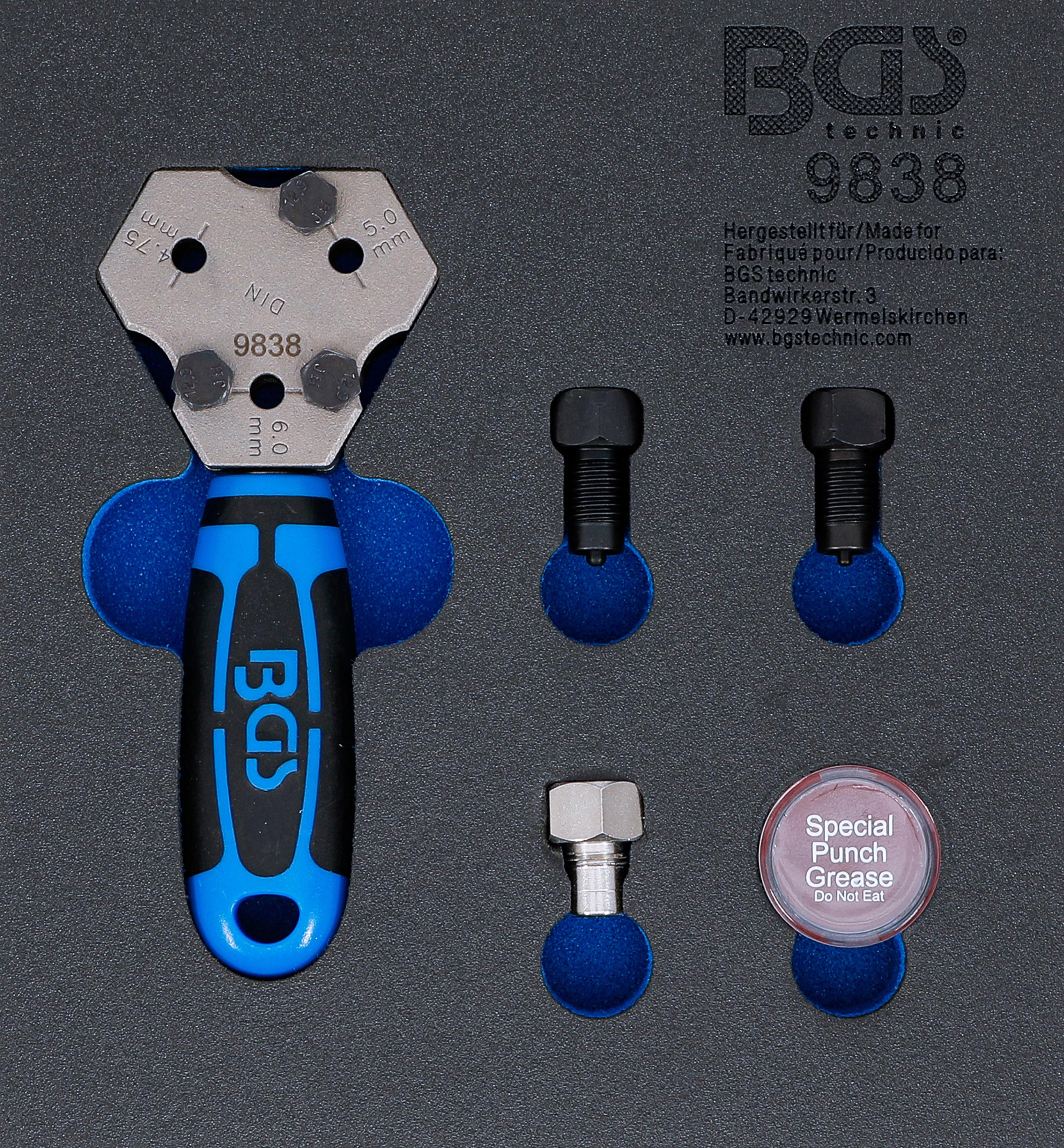 Werkstattwageneinlage 1/6: Bördelgerät | DIN 4,75 / 5 / 6 mm BGS9838