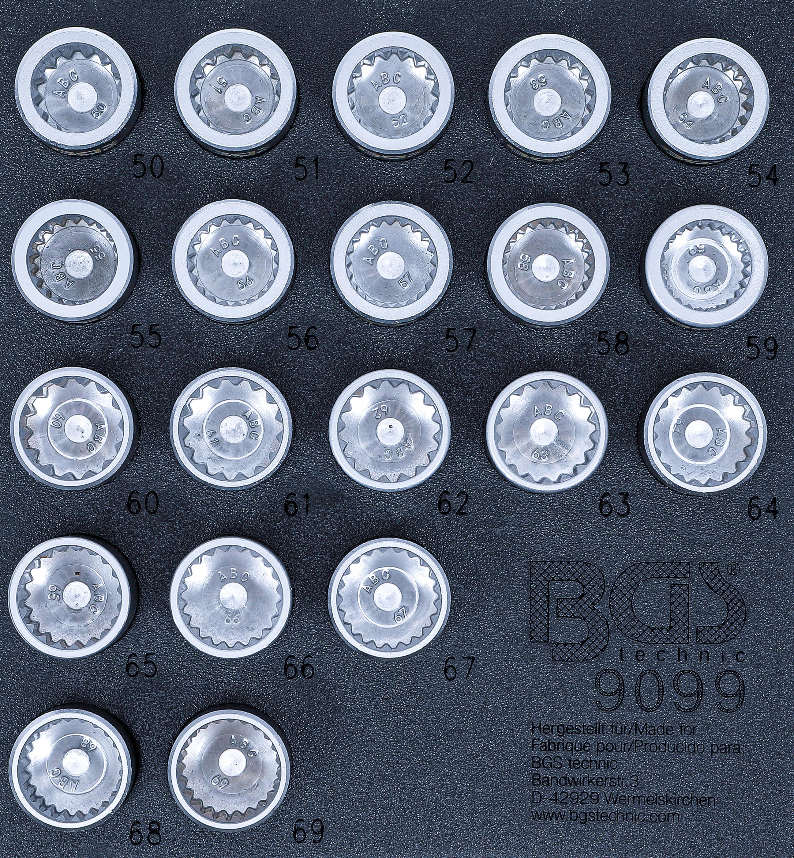 Werkstattwageneinlage 1/6: Felgenschloss-Werkzeugsatz für Porsche und VW Touareg | 20-tlg. BGS9099