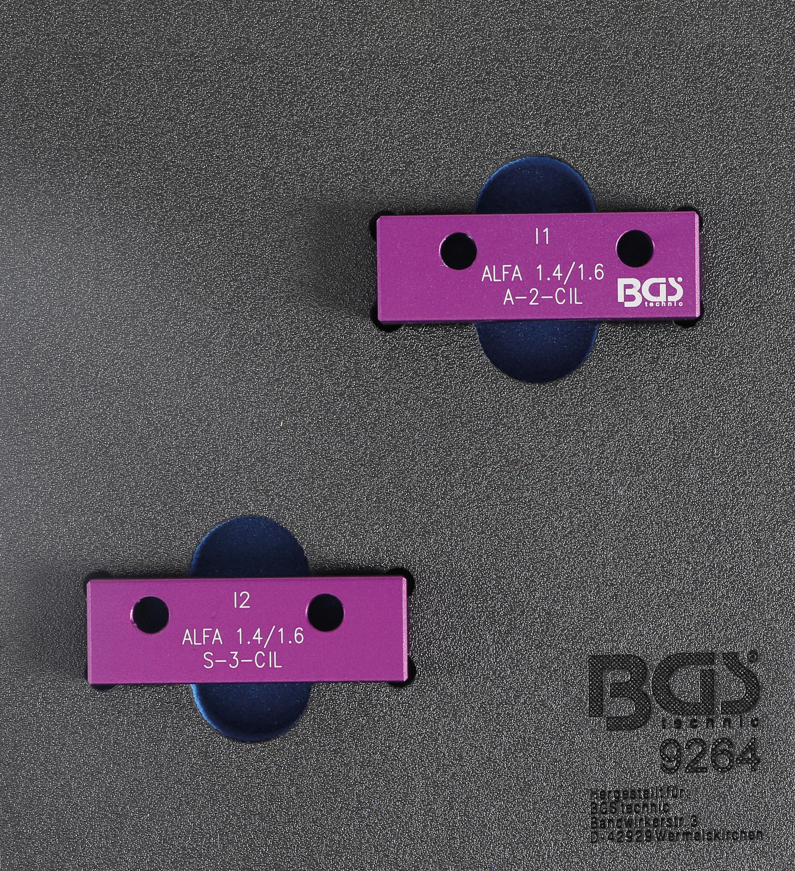 Werkstattwageneinlage 1/6: Nockenwellen-Arretierwerkzeug-Satz | für Alfa Romeo 1.6l 16V BGS9264