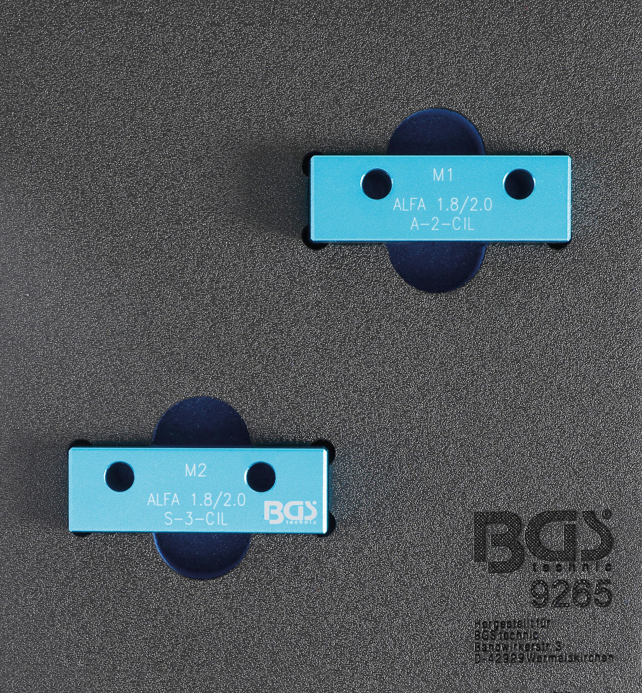 Werkstattwageneinlage 1/6: Nockenwellen-Arretierwerkzeug-Satz | für Alfa Romeo 1.8l / 2.0l 16V BGS9265