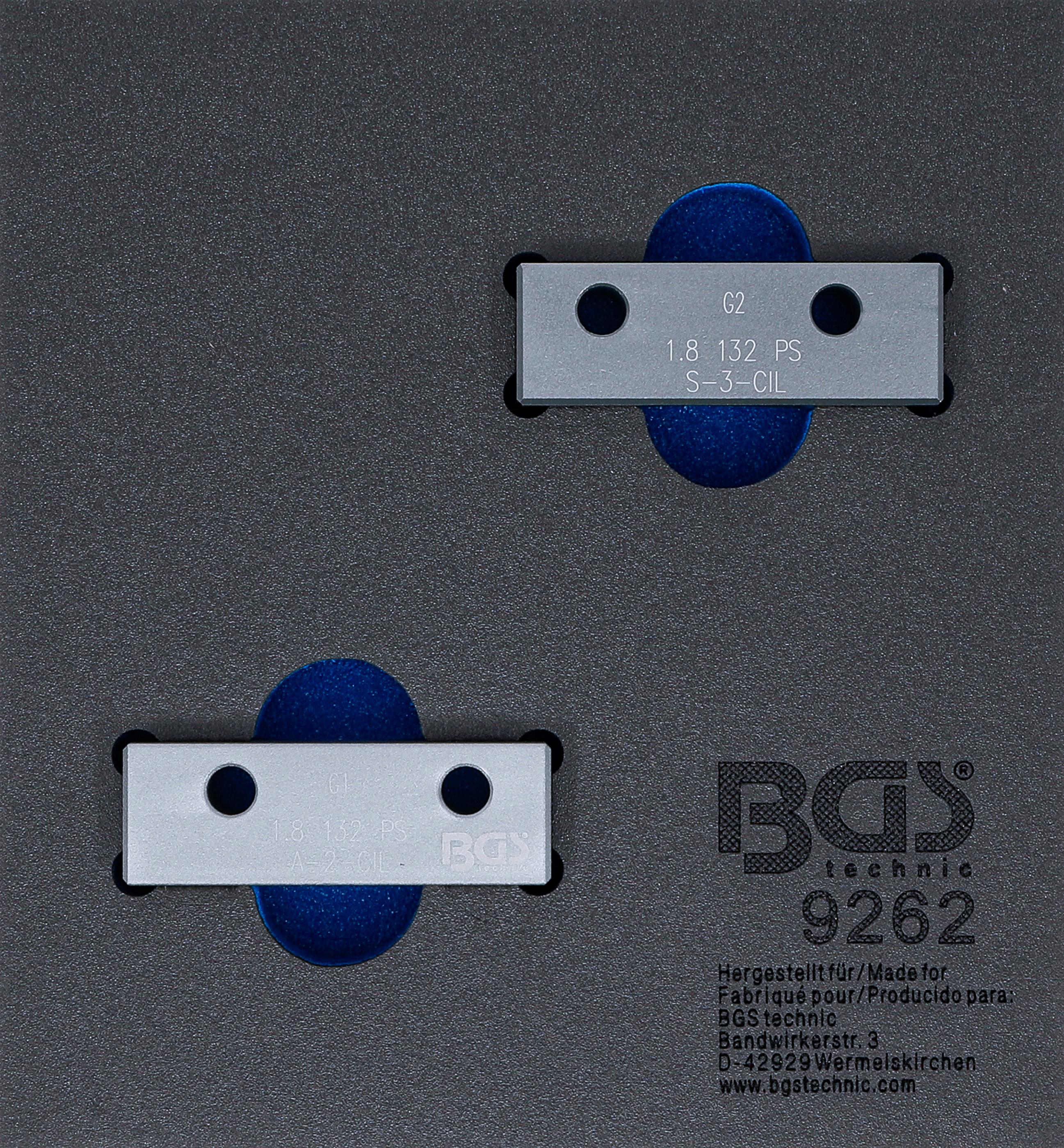 Werkstattwageneinlage 1/6: Nockenwellen-Arretierwerkzeug-Satz | für Fiat, Lancia 1.8l 130 PS BGS9262