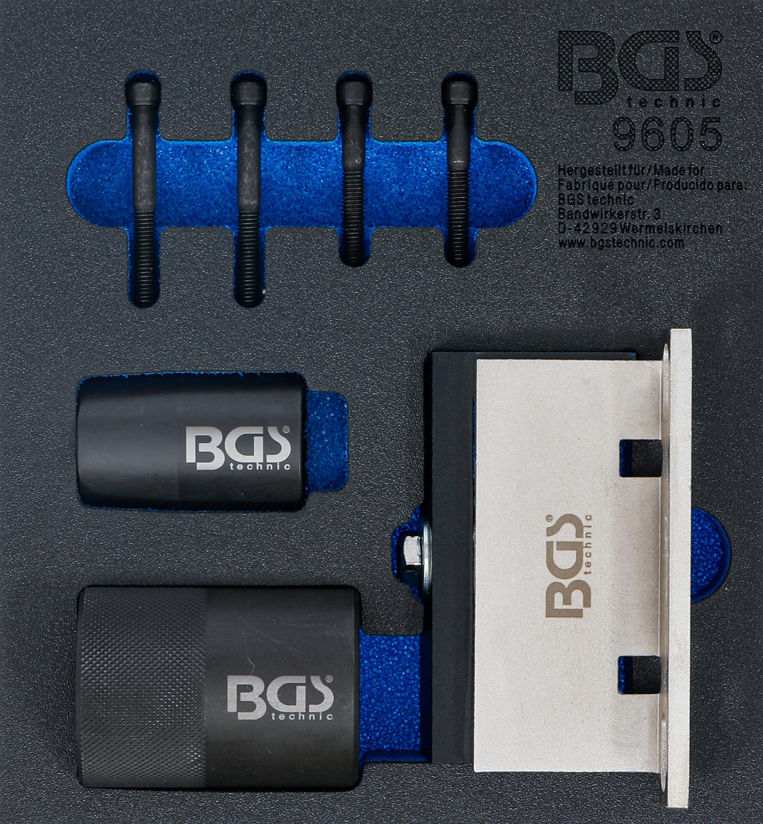 Werkstattwageneinlage 1/6: Nockenwellen-Haltewerkzeug- und Kurbelwellendichtring-Werkzeug-Satz | für Ford, Volvo 2.5 Turbo BGS9605