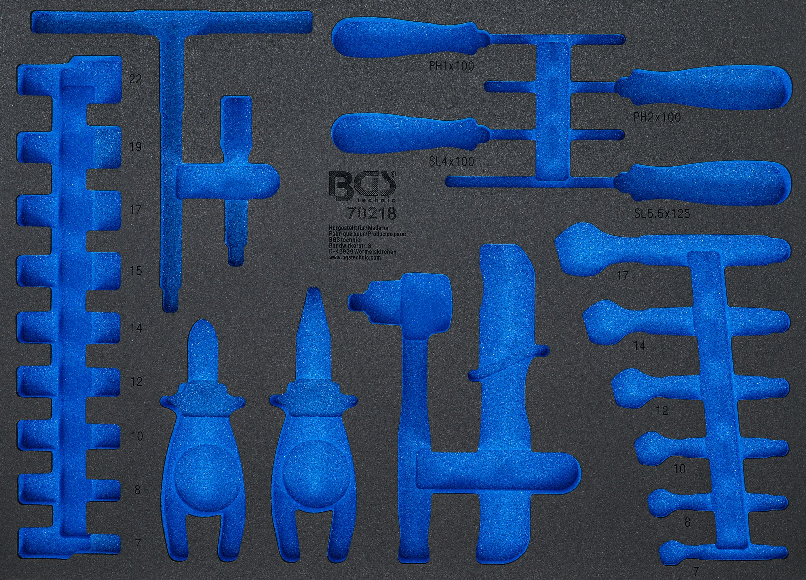 Werkstattwageneinlage 3/3 | leer | für Art. 70218 BGS7130-1