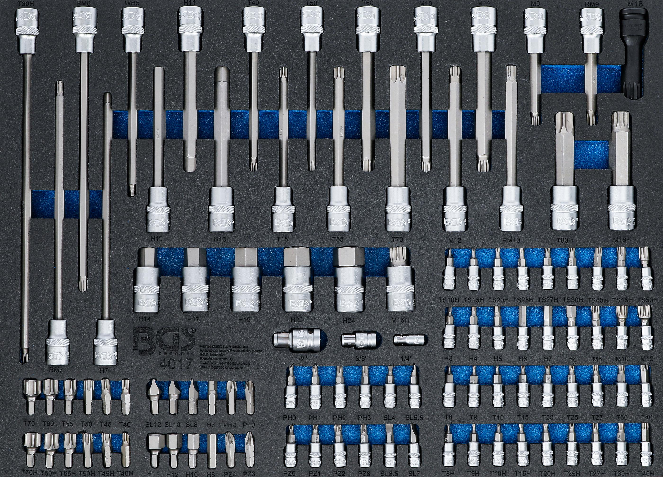Werkstattwageneinlage 3/3: Bits und Bit-Einsätze | 104-tlg. BGS4017