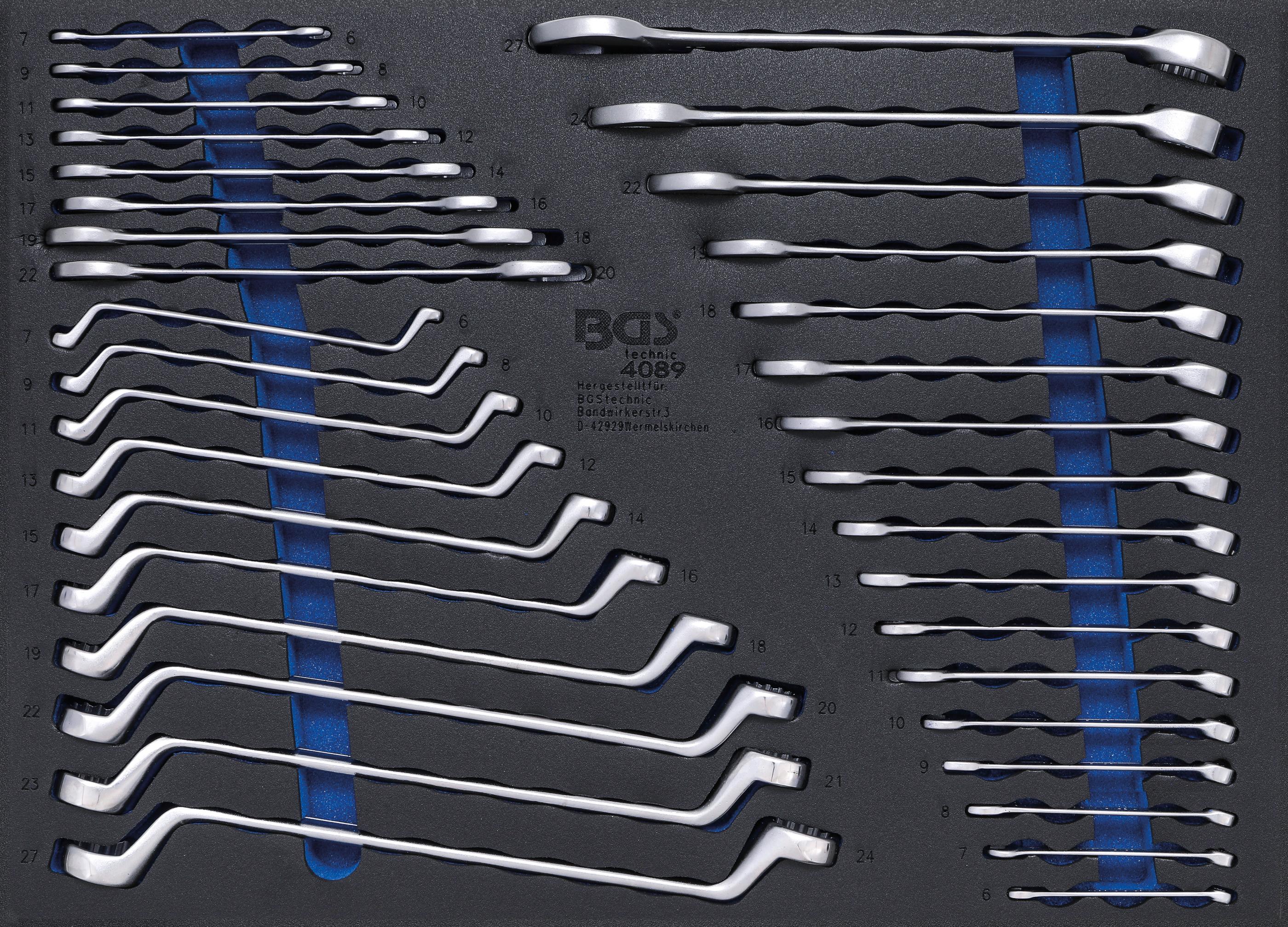 Werkstattwageneinlage 3/3: Maulschlüssel / Ringschlüssel | 35-tlg. BGS4089