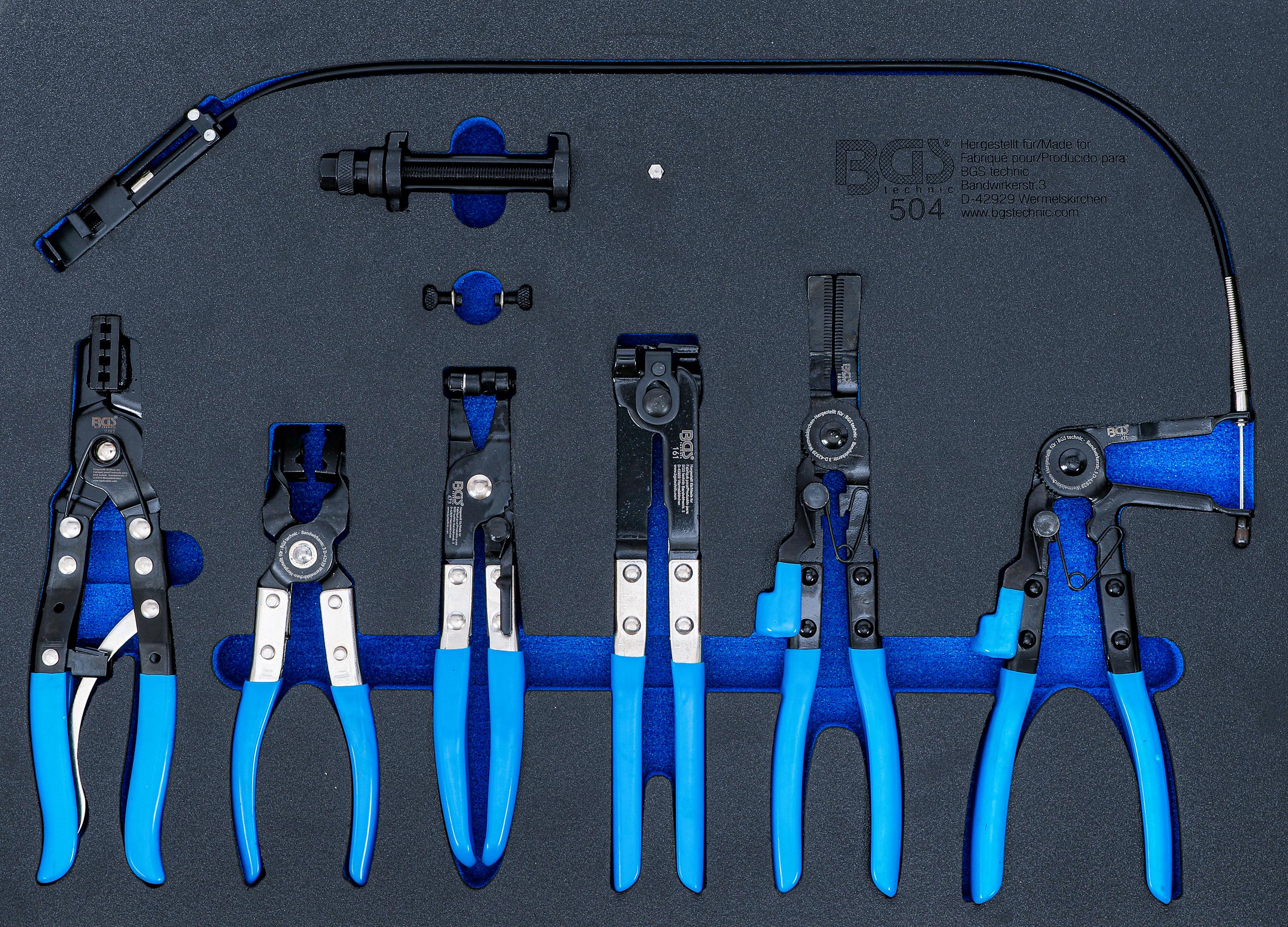 Werkstattwageneinlage 3/3: Schlauchklemmenzangen-Satz BGS504