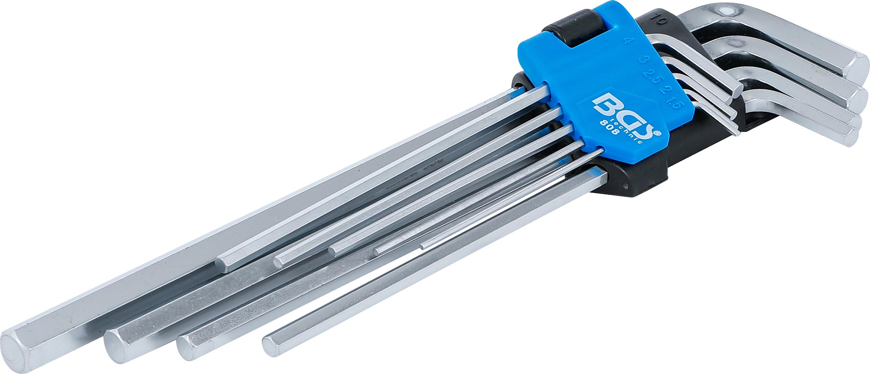 Winkelschlüssel-Satz | extra lang | Innensechskant 1,5 - 10 mm | 9-tlg. BGS808