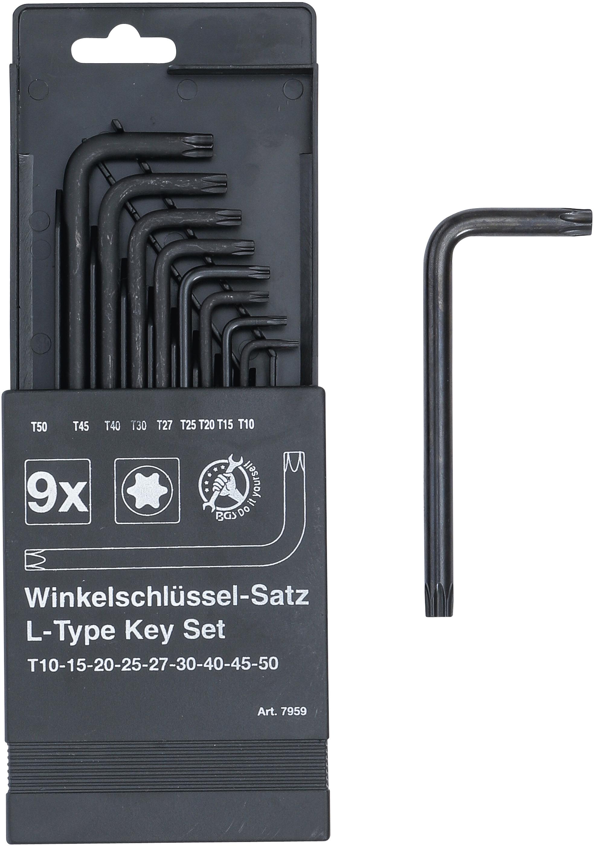 Winkelschlüssel-Satz | T-Profil (für Torx) T10 - T50 | 9-tlg. BGS7959